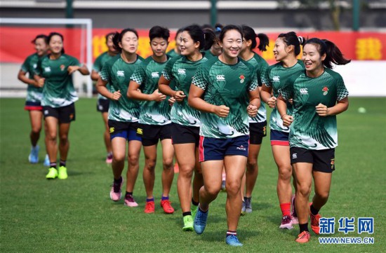 （體育）（1）橄欖球——中國女子七人制橄欖球隊在海口集訓