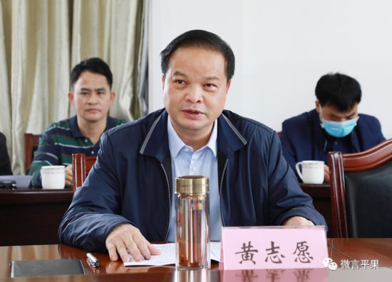 百色市人大常委会副主任,平果县委书记黄志愿讲话