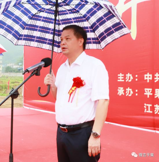 百色市人大常委会副主任,平果市委书记黄志愿宣布项目开工