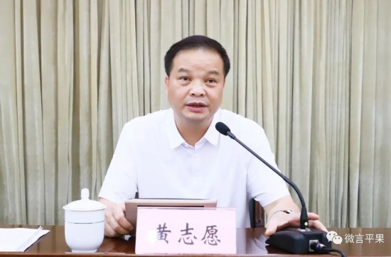 百色市人大常委会副主任,平果市委书记黄志愿讲话