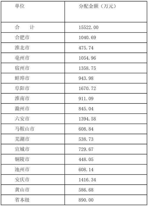 資金分配情況