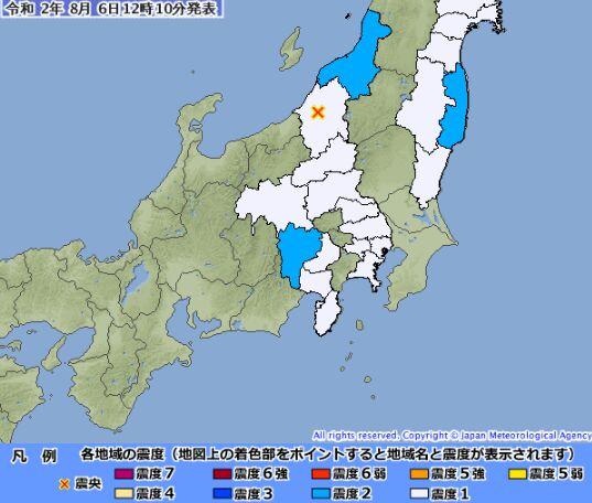 日本新潟县发生里氏51级地震震源深度190千米