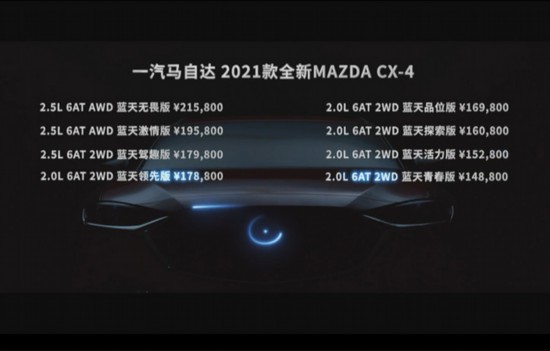 2021款马自达CX-4上市 配置大幅升级 14.88万起售-图1