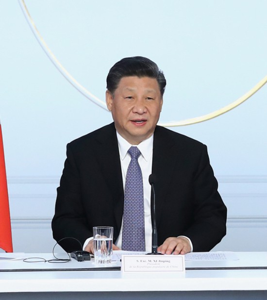 　　3月26日，国家主席习近平在巴黎出席中法全球治理论坛闭幕式并致辞。
