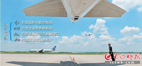 《实施意见》提出，加快实施长沙机场改扩建工程，将黄花机场打造成航空、高铁、轨道交通、磁浮无缝衔接的综合交通枢纽。长沙晚报全媒体记者 王志伟 摄