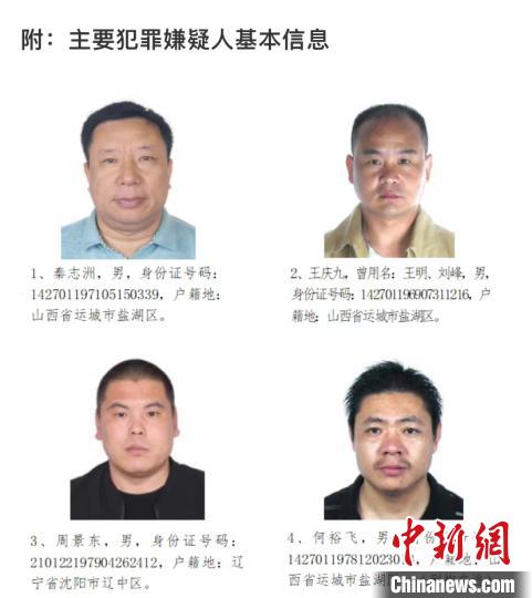 《通告》一並附出了秦志洲犯罪集團一案“主要犯罪嫌疑人”共27人的基本信息,包括照片、身份証號碼、戶籍地等。圖為其中一部分。