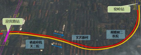 迎窯區間線路圖。