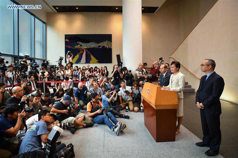 CHINA-HONG KONG-CARRIE LAM-MEDIA SESSION (CN)