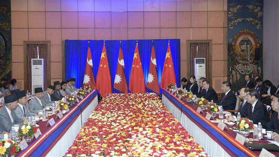 NEPAL-KATHMANDU-CHINA-XI JINPING-PM-TALKS