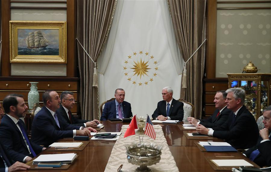 TURKEY-ANKARA-ERDOGAN-U.S.-PENCE-MEETING