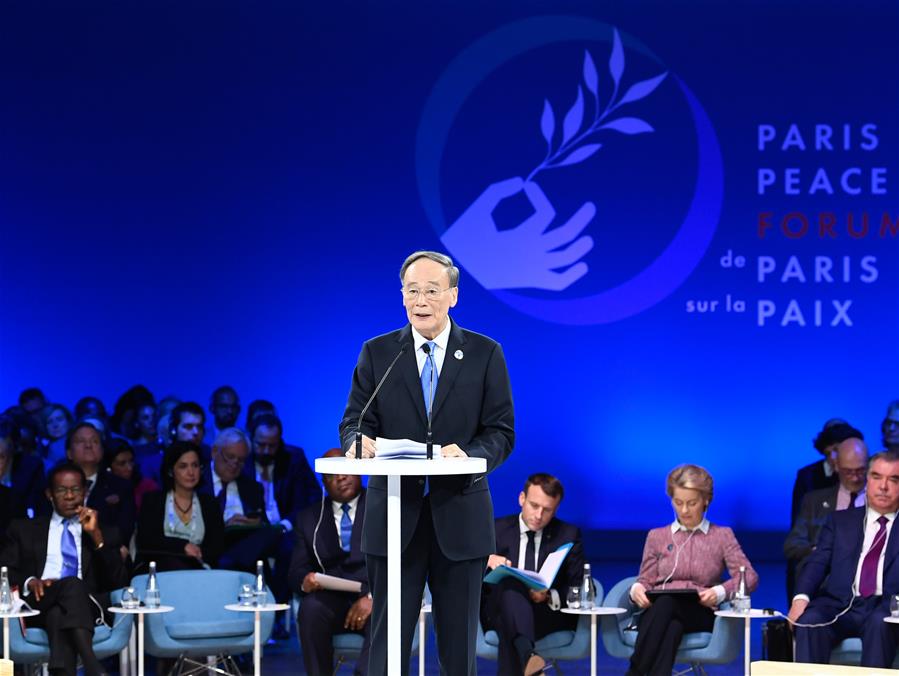 FRANCE-PARIS-WANG QISHAN-PARIS PEACE FORUM