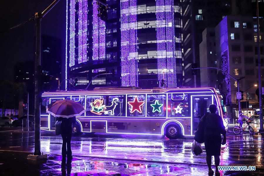 BRAZIL-SAO PAULO-ILLUMINATED BUS