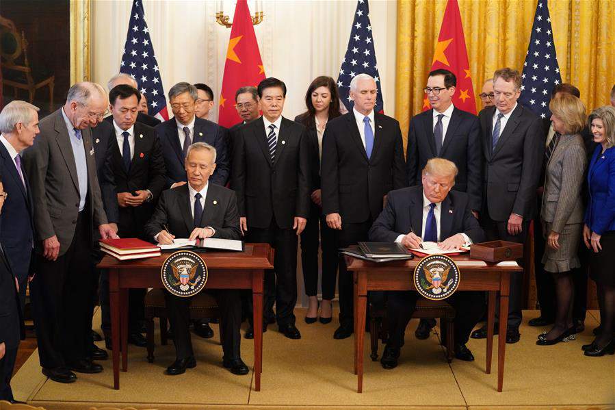 U.S.-WASHINGTON D.C.-CHINA-U.S. PHASE-ONE TRADE DEAL-SIGNING 