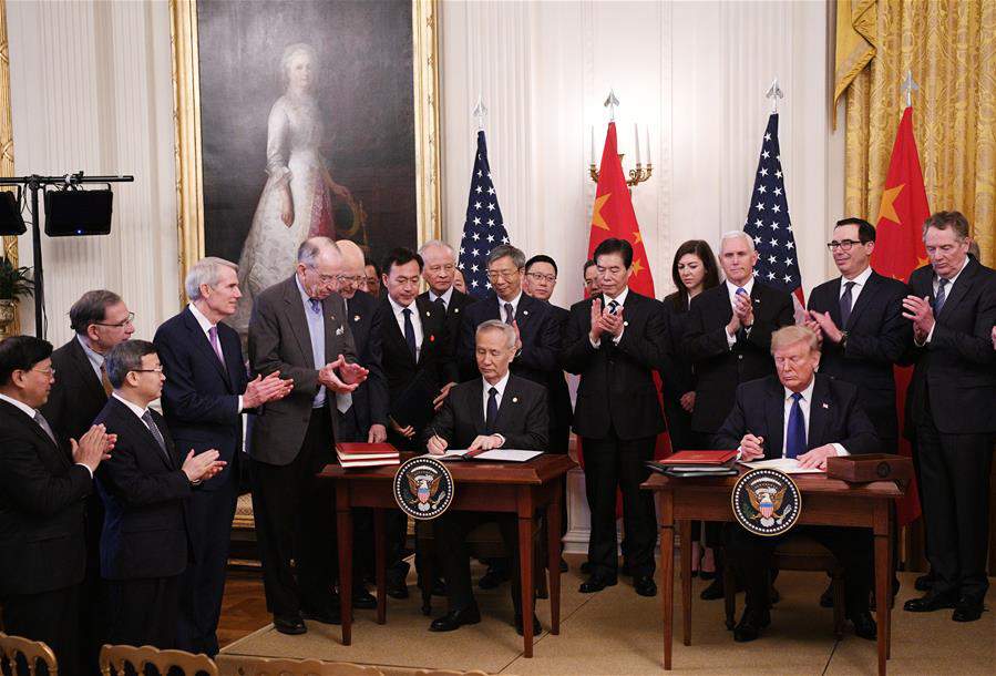 U.S.-WASHINGTON D.C.-CHINA-U.S. PHASE-ONE TRADE DEAL-SIGNING