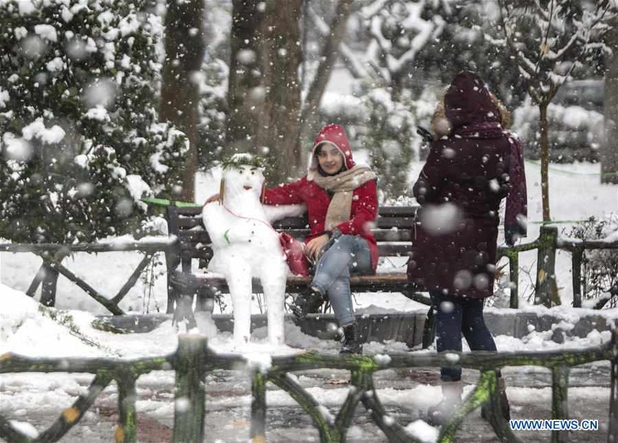 IRAN-TEHRAN-SNOWFALL