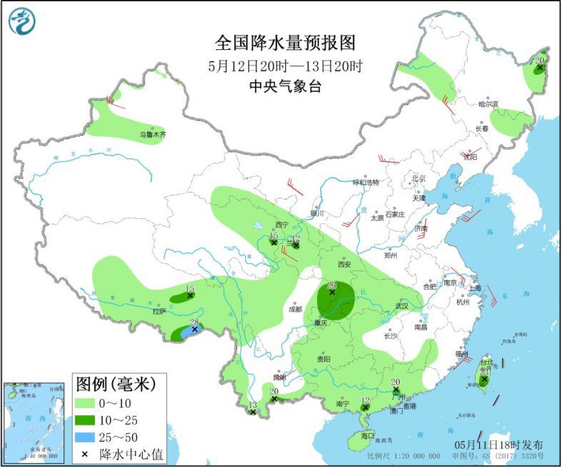 天气预报：华南江南有降雨天气 北方局地有大风和沙尘