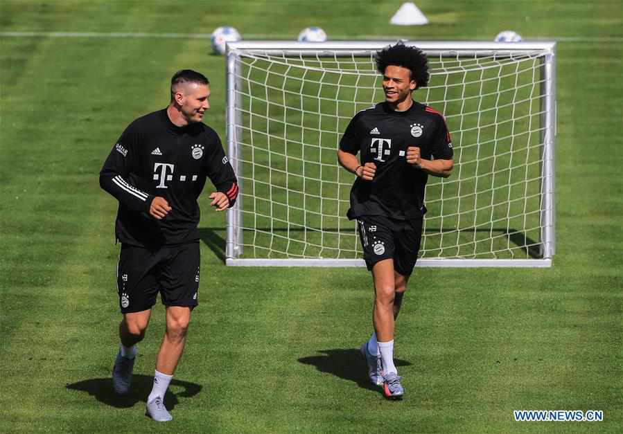 (SP)GERMANY-MUNICH-FOOTBALL-BAYERN MUNICH-LEROY SANE-TRAINING SESSION