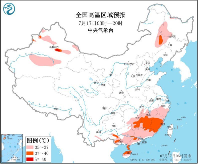 西南地区东部江汉黄淮江淮等地有强降雨 江南中南部华南等地有高温