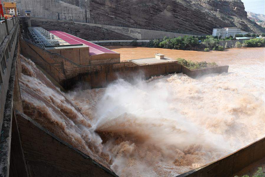 CHINA-GANSU-YELLOW RIVER-RESERVOIRS-FLOOD DISCHARGE (CN)