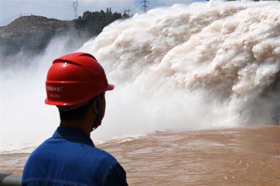 CHINA-GANSU-YELLOW RIVER-RESERVOIRS-FLOOD DISCHARGE (CN)