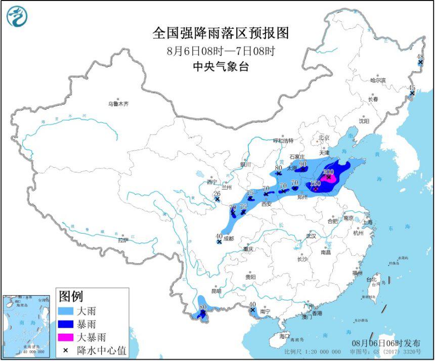 暴雨黄色预警：甘陕川云桂等地有年夜到暴雨