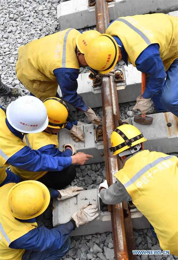 CHINA-TIBET-GYACA COUNTY-LHASA-NYINGCHI RAILWAY-BRIDGE-TRACK LAYING (CN)