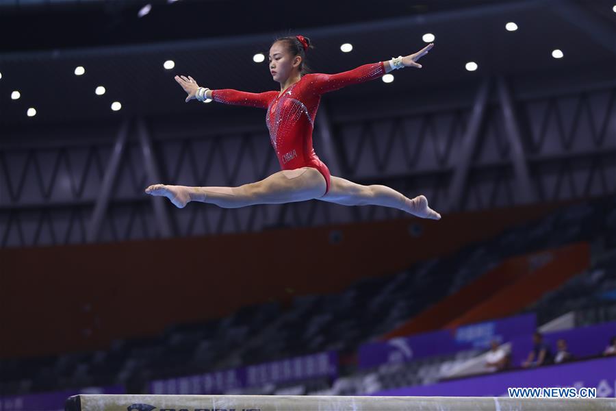 (SP)CHINA-ZHAOQING-GYMNASTICS-CHINESE NATIONAL CHAMPIONSHIPS-TRANING (CN)