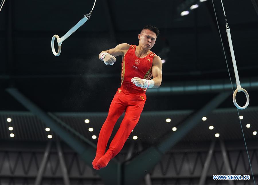 (SP)CHINA-GUANGDONG-ZHAOQING-ARTISTIC GYMNASTICS-CHINESE NATIONAL CHAMPIONSHIPS-RINGS FINAL-MEN(CN)