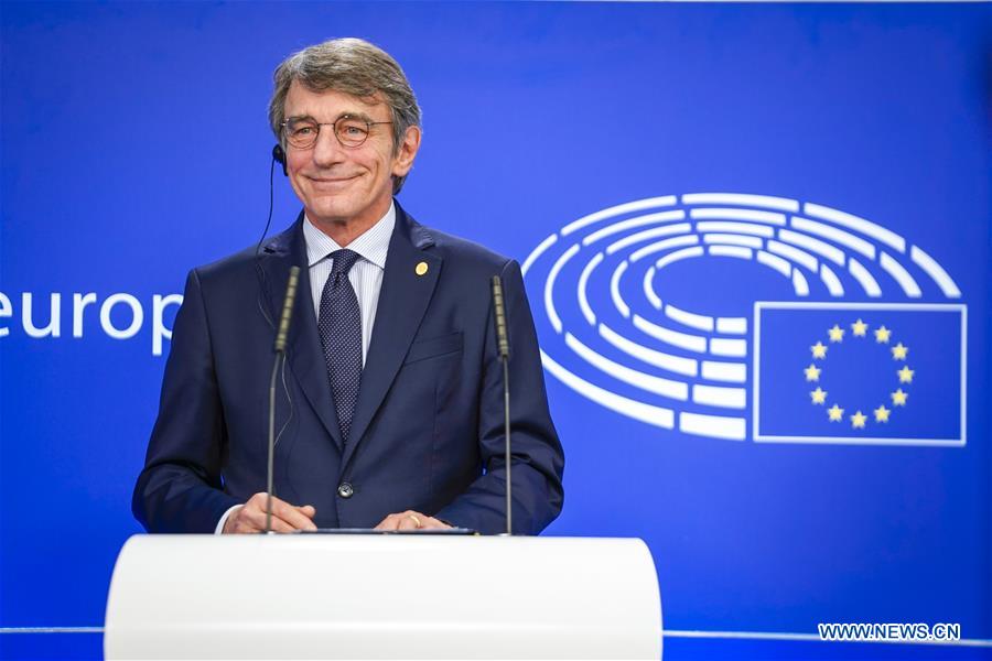 BELGIUM-BRUSSELS-EU-PARLIAMENT-PRESIDENT-SELF-ISOLATION