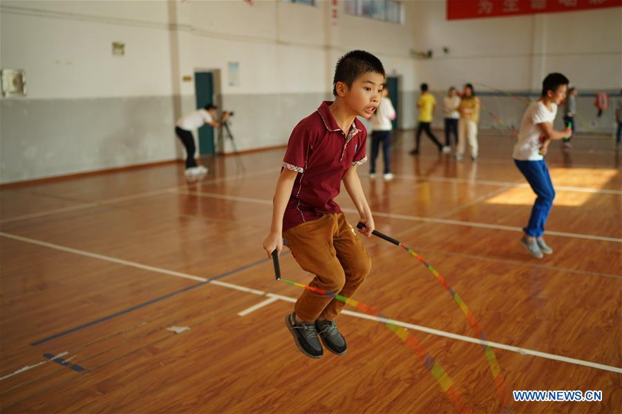 (SP)CHINA-NANCHANG-CHILDREN-VISUAL IMPAIRMENT-ROPE SKIPPING TEAM (CN)