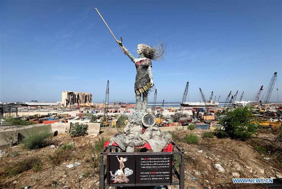 LEBANON-BEIRUT-EXPLOSION-STATUE