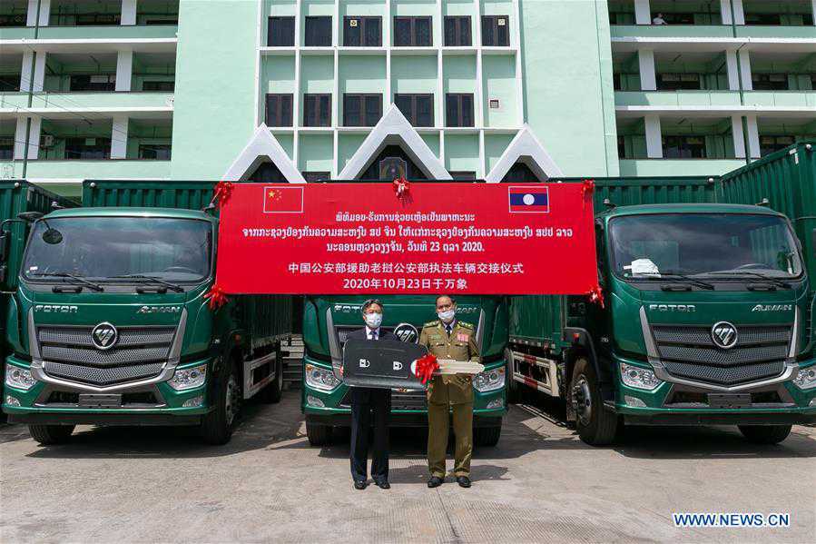 LAOS-VIENTIANE-CHINA-LAW ENFORCEMENT VEHICLES-AID