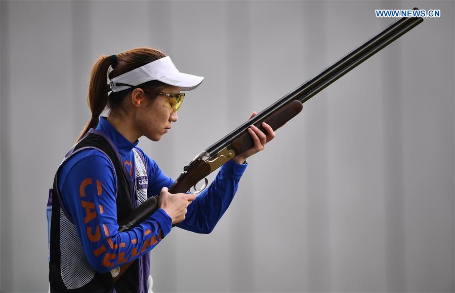 (SP)CHINA-SHANXI-LINFEN-SHOOTING-CHINESE NATIONAL CHAMPIONSHIPS-WOMEN'S TRAP QUALIFICATION (CN)