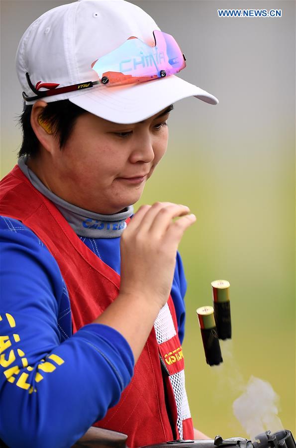 (SP)CHINA-SHANXI-LINFEN-SHOOTING-CHINESE NATIONAL CHAMPIONSHIPS-WOMEN'S TRAP QUALIFICATION (CN)