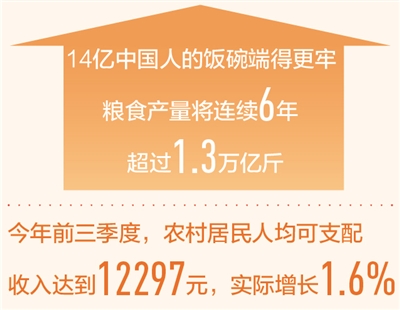 去年农村居民人均可支配收入超1.6万元