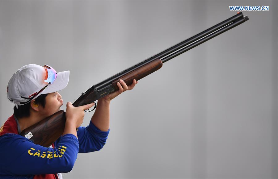 (SP)CHINA-SHANXI-LINFEN-SHOOTING-CHINESE NATIONAL CHAMPIONSHIPS-WOMEN'S TRAP QUALIFICATION (CN)