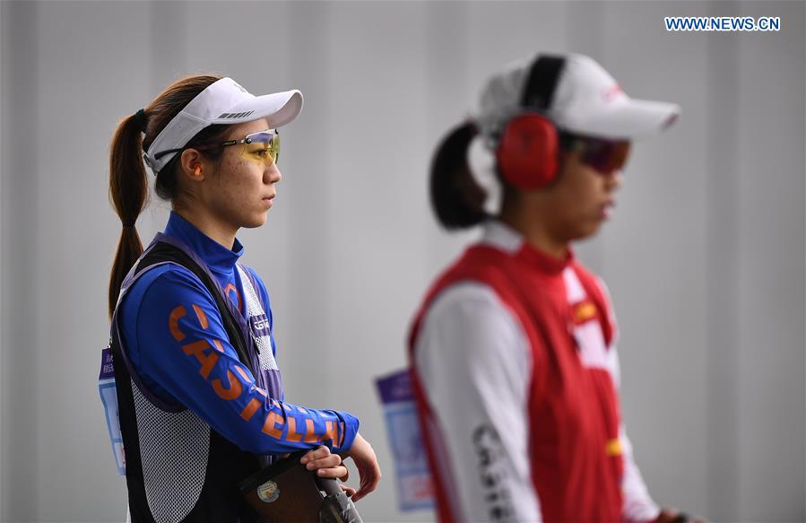 (SP)CHINA-SHANXI-LINFEN-SHOOTING-CHINESE NATIONAL CHAMPIONSHIPS-WOMEN'S TRAP QUALIFICATION (CN)