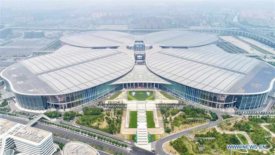 Aerial photos of main venue of 3rd CIIE