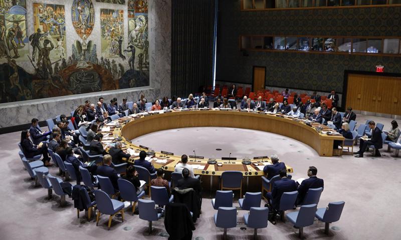 UN Security Council holds a meeting on the Iraq issue at the UN headquarters in New York, the United States, March 3, 2020.(Photo: Xinhua)