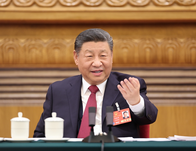 2025年3月5日下午,习近平总书记参加他所在的十四届全国人大三次会议江苏代表团审议。 2025年3月5日下午,习近平总书记参加他所在的十四届全国人大三次会议江苏代表团审议。