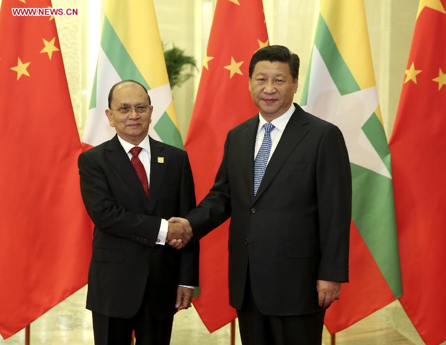 CHINA-BEIJING-XI JINPING-MYANMAR-U THEIN SEIN-MEETING (CN)