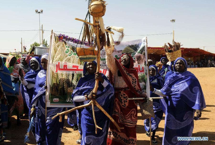 Nubian women attend the annual harvest festival in Omdurman, Sudan, Nov. 8, 2014. 