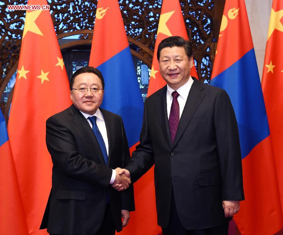 CHINA-BEIJING-XI JINPING-MONGOLIA-ELBEGDORJ-MEETING (CN)