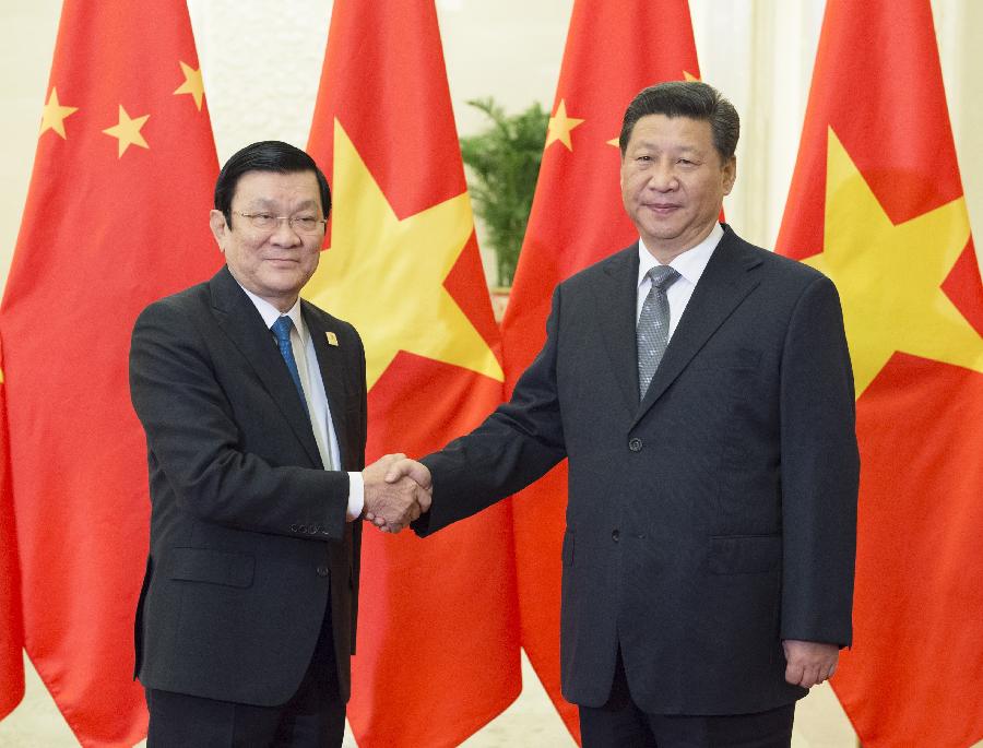 (APEC 2014) CHINA-BEIJING-XI JINPING-VIETNAM-TRUONG TAN SANG-MEETING (CN)