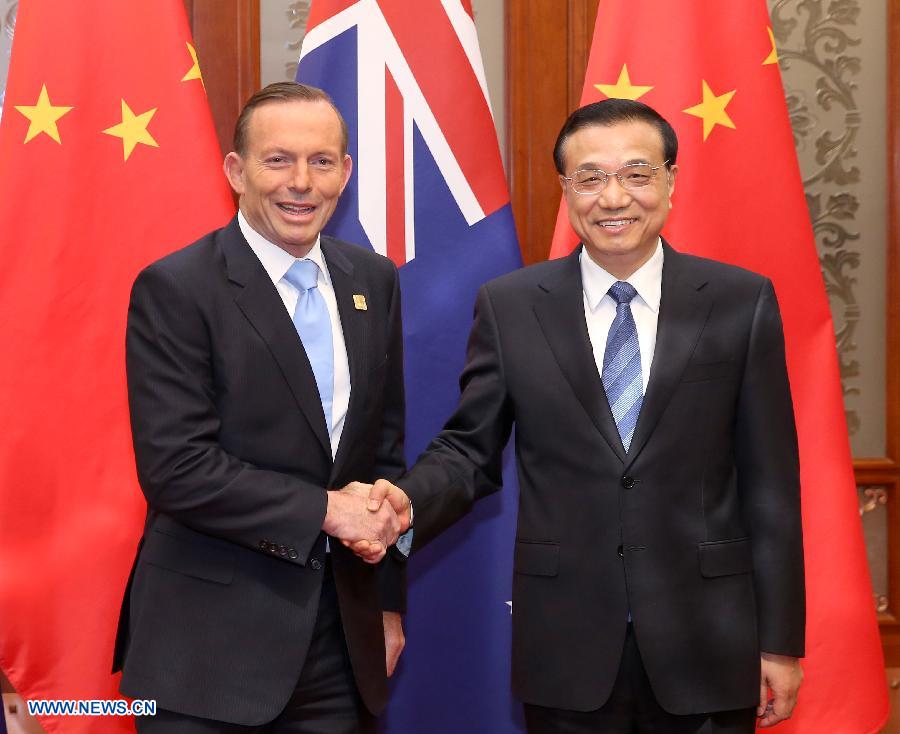 (APEC 2014) CHINA-BEIJING-LI KEQIANG-AUSTRALIA-TONY ABBOTT-MEETING (CN)