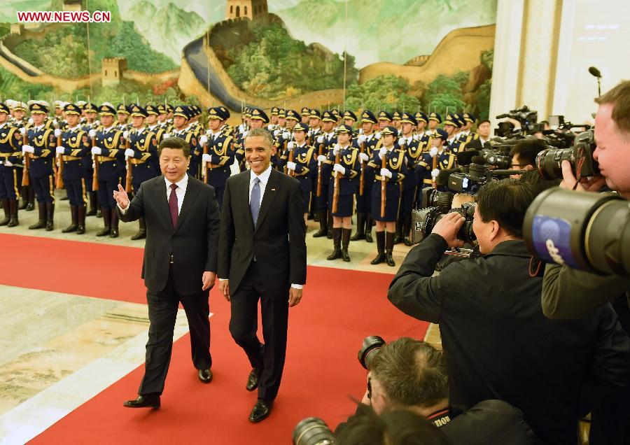 CHINA-BEIJING-XI JINPING-OBAMA-WELCOMING CEREMONY (CN)