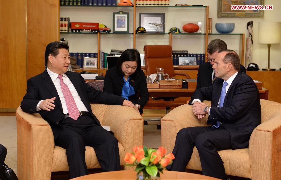 AUSTRALIA-CANBERRA-CHINA-XI JINPING-ABBOTT-MEETING