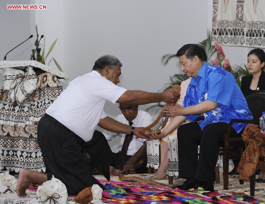 FIJI-CHINA-XI JINPING-VISIT-WELCOMING CEREMONY