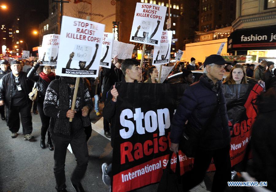 People gather for a Ferguson protest in New York Nov. 25, 2014. 