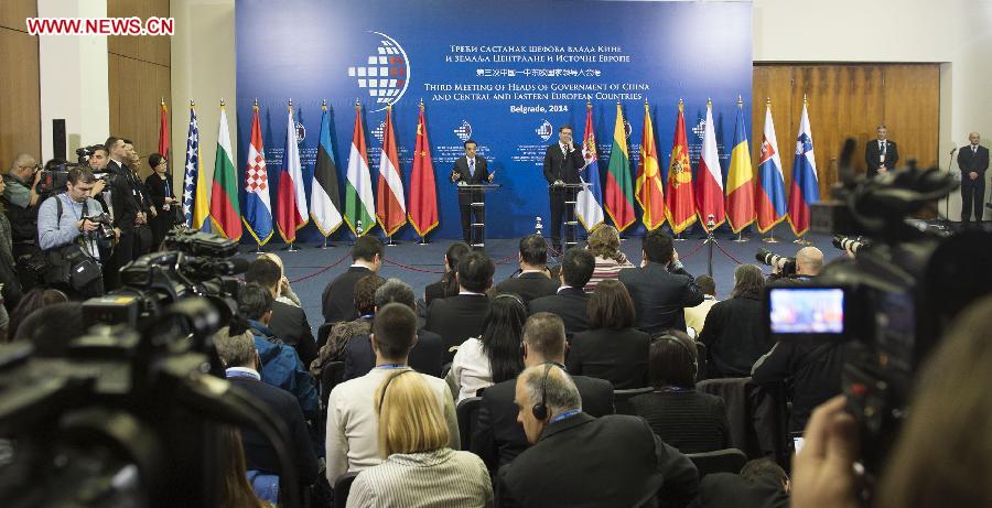 SERBIA-BELGRADE-CHINA-LI KEQIANG-ALEKSANDAR VUCIC-PRESS-MEETING